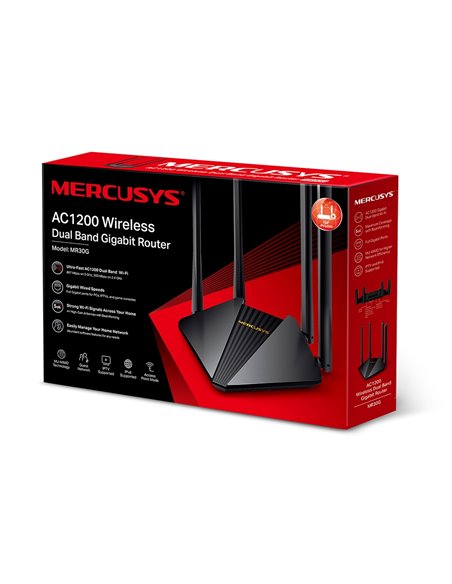 Router fără fir MERCUSYS MR30G, Negru