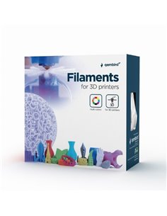 Filament pentru imprimantă 3D Gembird 3DP-ABS1.75-01-BW, ABS, Albastru | Alb , 1.75 mm, 1 kg 2