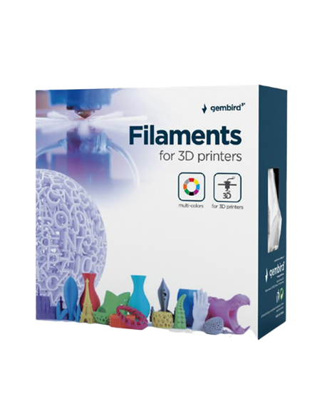 Filament pentru imprimantă 3D Gembird 3DP-ABS1.75-01-BW, ABS, Albastru | Alb , 1.75 mm, 1 kg