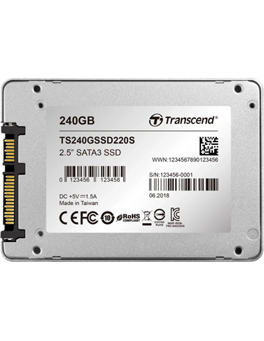 Накопитель SSD Transcend SSD220S, 240Гб, TS240GSSD220S