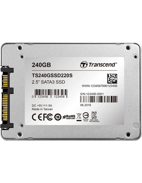 Накопитель SSD Transcend SSD220S, 240Гб, TS240GSSD220S
