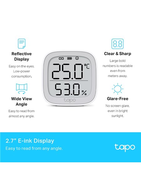Smart senzor de temperatura și umiditate TP-LINK Tapo T315, Alb