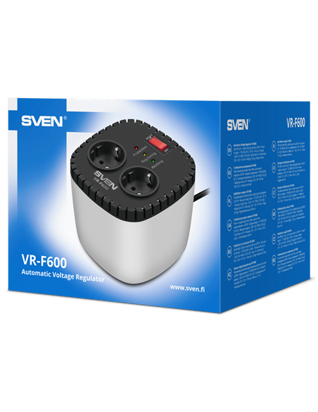 Stabilizator de Tensiune SVEN VR-F600, Alb Stabilizator de Tensiune SVEN VR-F600, Alb