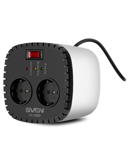 Stabilizator de Tensiune SVEN VR-F600, Alb Stabilizator de Tensiune SVEN VR-F600, Alb