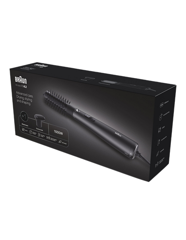 Uscător de păr-perie Braun AS4.2, 1000W, Negru