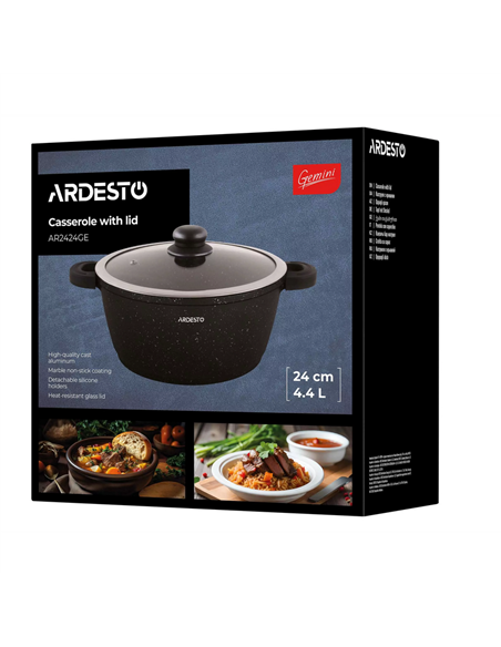 Кастрюля Ardesto AR2424GE, 4,4л, 24см, Чёрный Кастрюля Ardesto AR2424GE, 4,4л, 24см, Чёрный