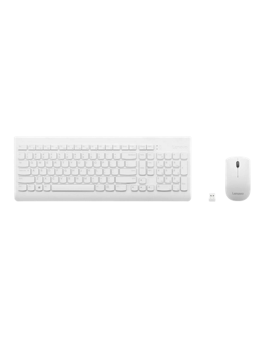 Lenovo 510 Wireless White Keyboard & Mouse, EN/RU(GX31F38001)