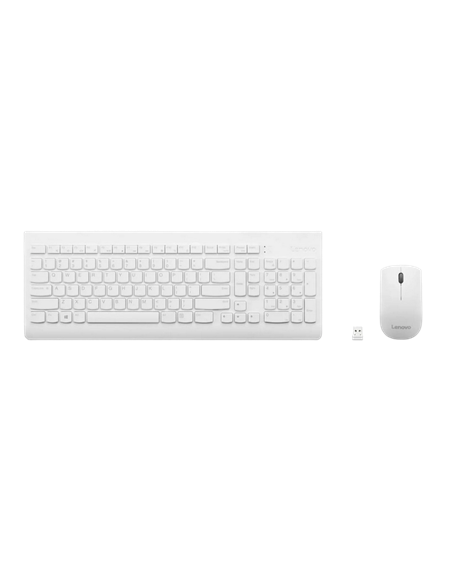 Lenovo 510 Wireless White Keyboard & Mouse, EN/RU(GX31F38001)