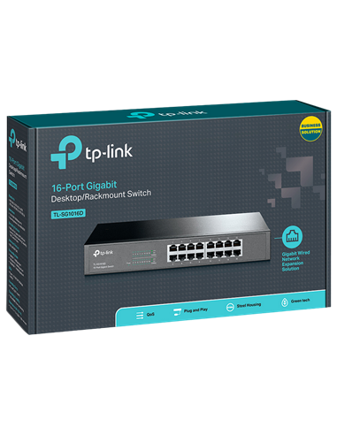 Сетевой коммутатор TP-LINK TL-SG1016D, 16x 10/100/1000 Мбит/с
