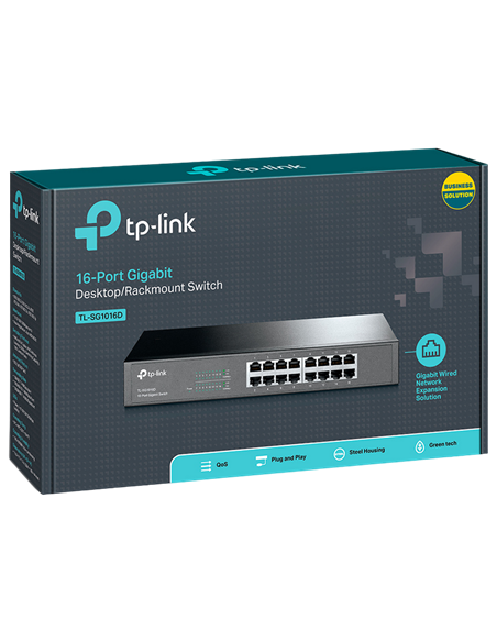 Сетевой коммутатор TP-LINK TL-SG1016D, 16x 10/100/1000 Мбит/с