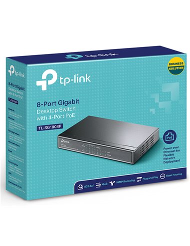 PoE коммутатор TP-LINK TL-SG1008P, 4x IEEE 802.3af/at