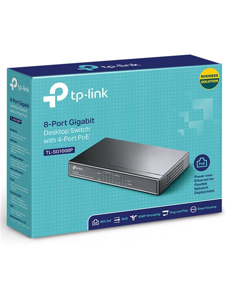 Comutator PoE TP-LINK TL-SG1008P, 4x IEEE 802.3af/at