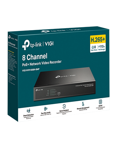 Înregistrator video TP-LINK VIGI NVR1008H-8MP, Negru