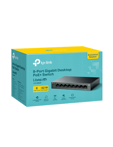 PoE коммутатор TP-LINK LS108GP, 802.3af/at PoE+