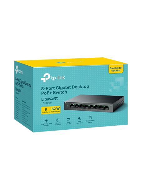 PoE коммутатор TP-LINK LS108GP, 802.3af/at PoE+