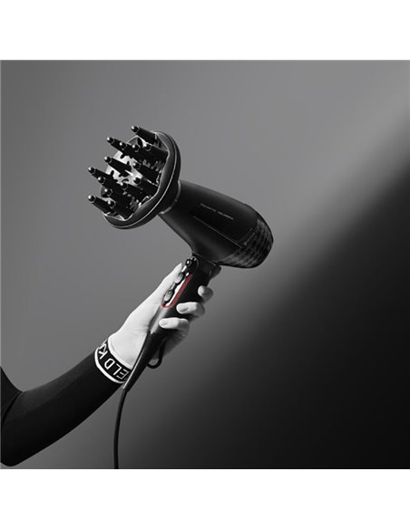 Фен Rowenta Karl Lagerfeld CV888LF0, 2200 Вт, Чёрный