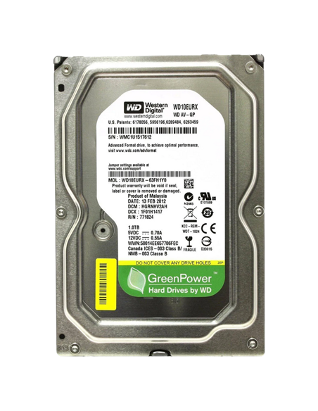 Unitate HDD Western Digital WD AV-GP, 3.5", 1 TB WD10EURX