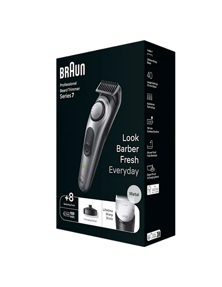 Мужской Триммер Braun BT7420, Чёрный | Серебристый Мужской Триммер Braun BT7420, Чёрный | Серебристый