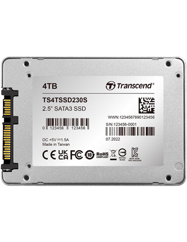 Накопитель SSD Transcend SSD230S, 4000Гб, TS4TSSD230S