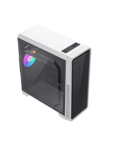 Carcasă PC Gamemax G561E-WH, Midi-Tower, Fără PSU, Negru | Alb