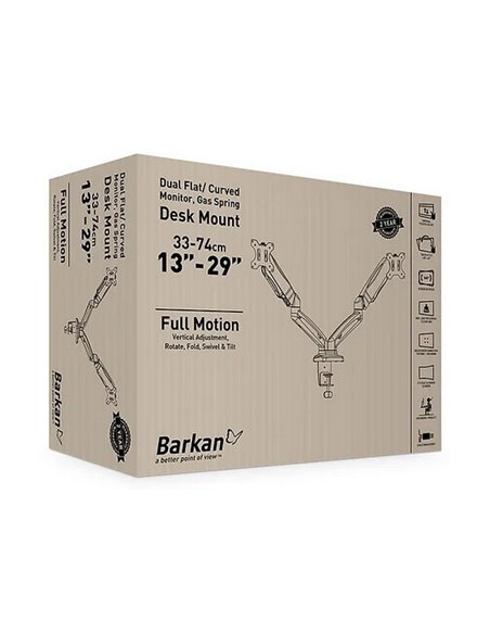 Suport birou pentru monitoare BARKAN M142P, Negru