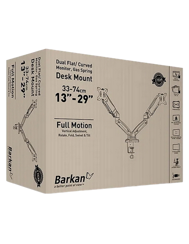 Suport birou pentru monitoare BARKAN M142P, Negru