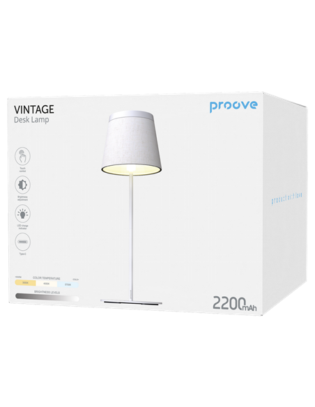 Lampa de birou Proove Vintage, Alb