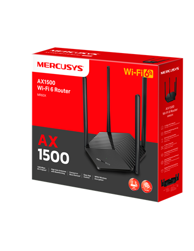 Router fără fir MERCUSYS MR60X, Negru