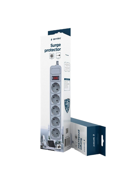Prelungitor electric Gembird GMB SPG3-B-6C, 5 Prize, 1,8 m, Alb