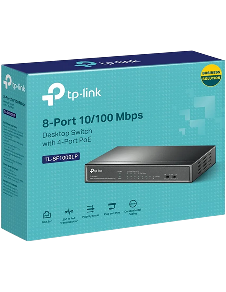 Comutator PoE TP-LINK TL-SF1008LP, 4x IEEE 802.3af