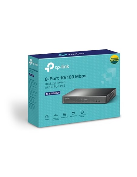 Comutator PoE TP-LINK TL-SF1008LP, 4x IEEE 802.3af