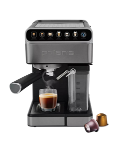 Cafetiera manuala Polaris PCM1540, 1400W, Oțel inoxidabil