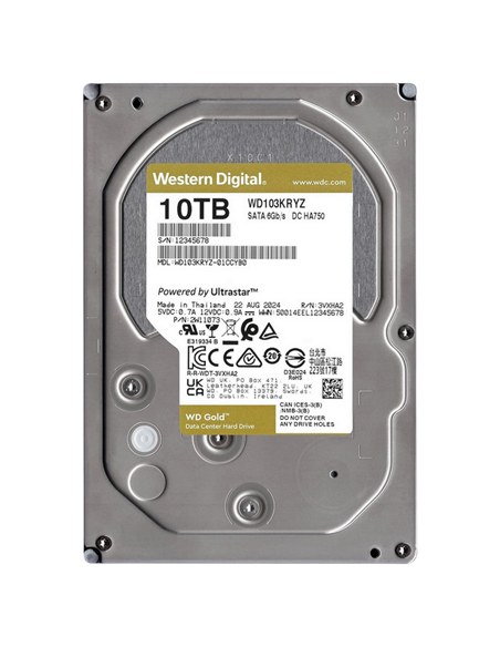 Жесткий диск Western Digital WD Gold, 3.5", 10 ТБ <WD103KRYZ>