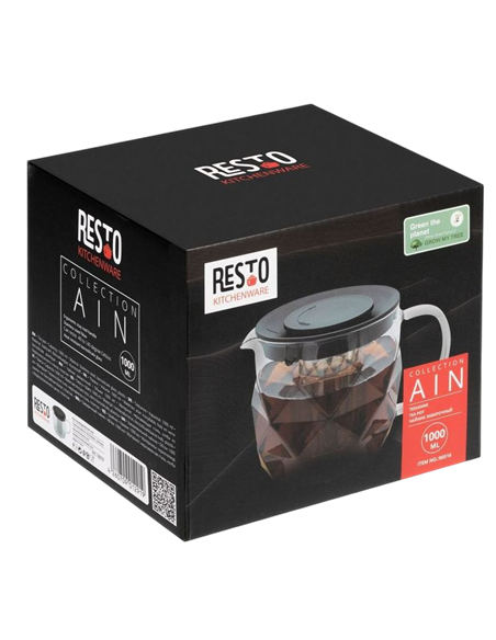 Ceainic cu infuzor RESTO 90516, 1L, Negru