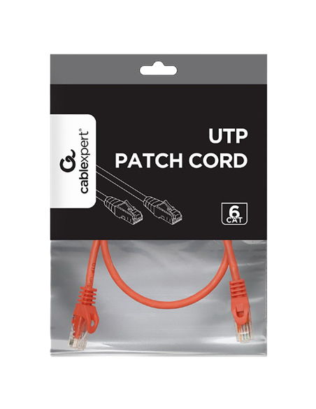 Патч-корд Cablexpert PP6U-0.5M/R, Cat6 UTP, 0,5м, Красный Патч-корд Cablexpert PP6U-0.5M/R, Cat6 UTP, 0,5м, Красный