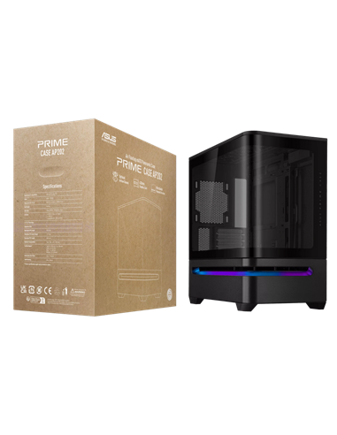 Компьютерный корпус ASUS PRIME AP202 TG ARGB, Midi-Tower, , Чёрный