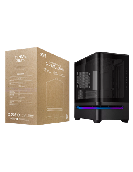 Компьютерный корпус ASUS PRIME AP202 TG ARGB, Midi-Tower, , Чёрный