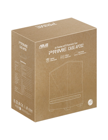 Компьютерный корпус ASUS PRIME AP202 TG ARGB, Midi-Tower, , Чёрный