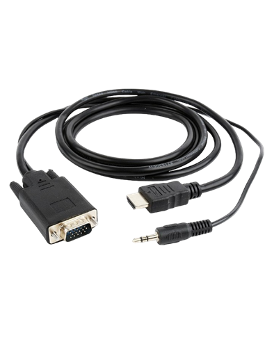 Cablu Video Cablexpert A-HDMI-VGA-03-10, HDMI (M) - VGA D-Sub + 3.5 mm Jack, 3m, Negru