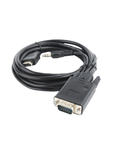 Cablu Video Cablexpert A-HDMI-VGA-03-10, HDMI (M) - VGA D-Sub + 3.5 mm Jack, 3m, Negru