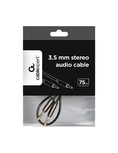 Audio Adaptor Cablexpert CCAP-444-0.75M, 3.5mm 3-pin (M) - 3.5mm 3-pin (M), 0,75m, Negru