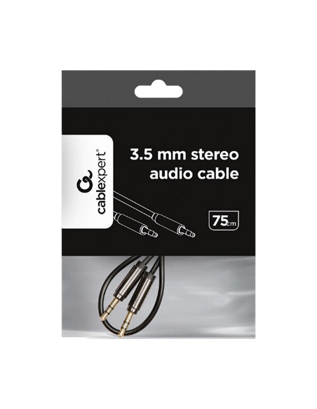 Аудио адаптер Cablexpert CCAP-444-0.75M, 3.5mm 3-pin (M) - 3.5mm 3-pin (M), 0,75м, Чёрный