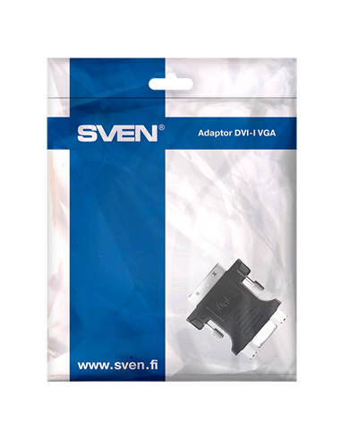 Adaptor Video SVEN SV-015534, DVI-I (M) - VGA D-Sub (F), Negru