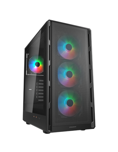 Carcasă PC Cougar Airface Pure RGB, Midi-Tower, Fără PSU, Negru