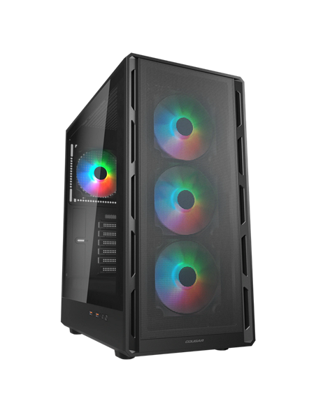 Carcasă PC Cougar Airface Pure RGB, Midi-Tower, Fără PSU, Negru