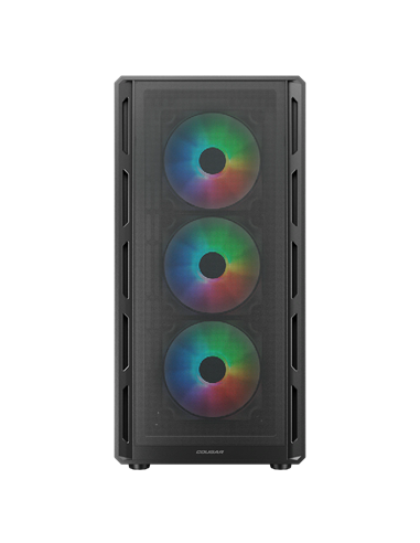 Carcasă PC Cougar Airface Pure RGB, Midi-Tower, Fără PSU, Negru