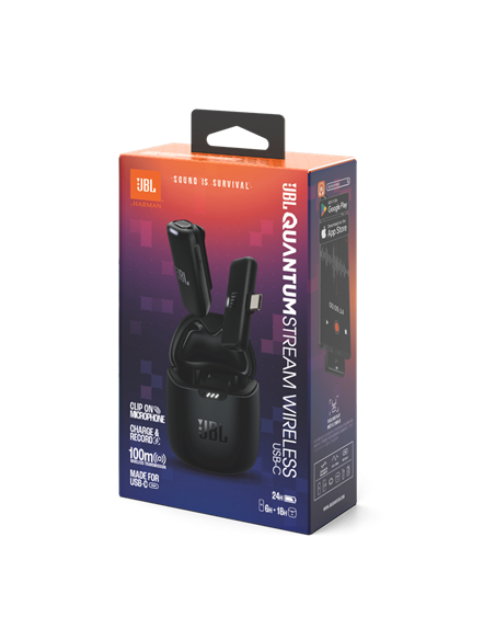 Портативный записывающий микрофон JBL Quantum Stream USB-C, Беспроводной, Чёрный