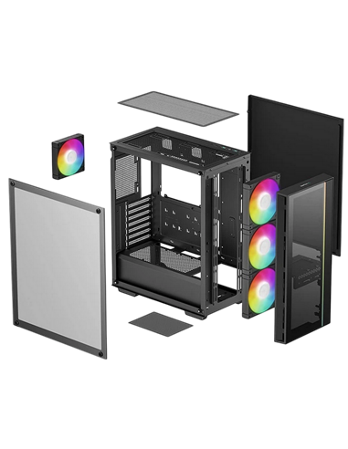 Компьютерный корпус Deepcool MATREXX 55 V4 , Midi-Tower, Без блока питания, Чёрный