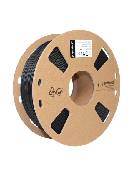 Filament pentru imprimantă 3D Gembird 3DP-PLA-FL-01-BK, PLA, Negru, 1.75 mm, 1kg