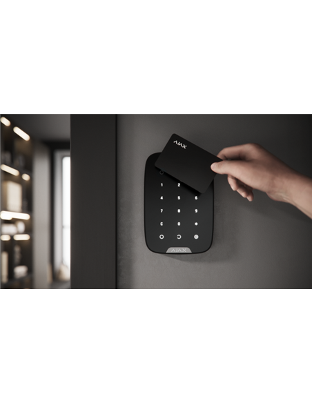 Беспроводная сенсорная клавиатура Ajax KeyPad Plus, Чёрный